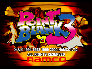 Point Blank 3 title screen for Playstation